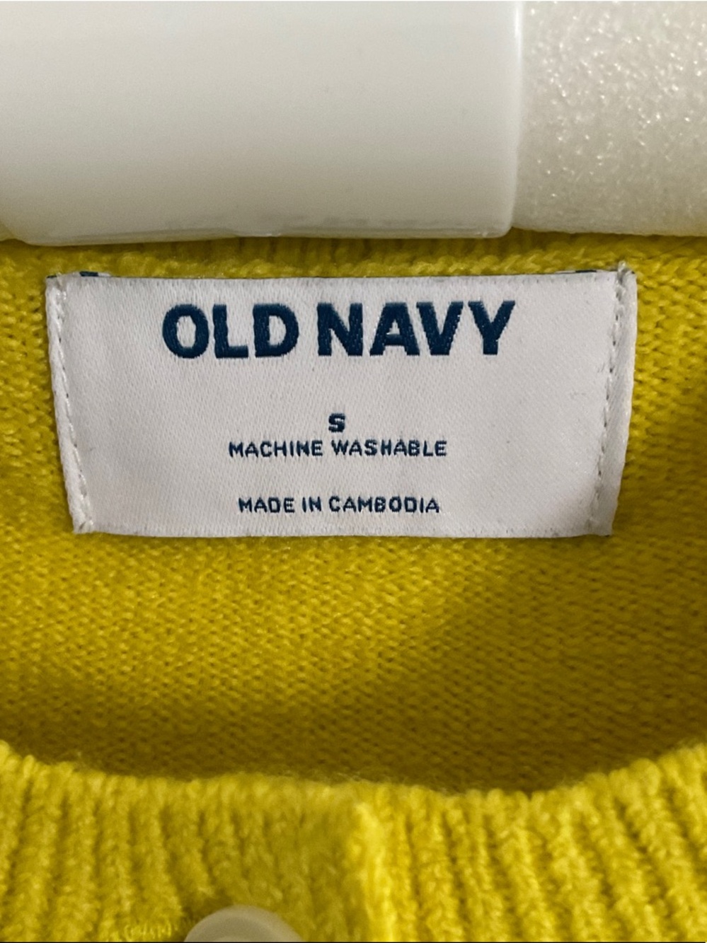 Old Navy Yellow Crewneck Button-Front Cardigan - Picture 2 of 3